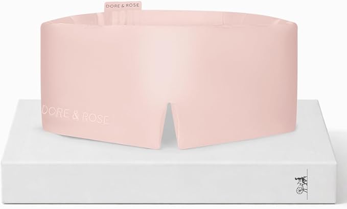 Dore & Rose Deep Sleep Mask for Women and Men - 23 Momme Mulberry Silk Eye Mask for Sleeping and Travel, 100% Blackout, Adjustable Strap, Cooling Soft Black Silk Eyemask Award-Winning Luxury