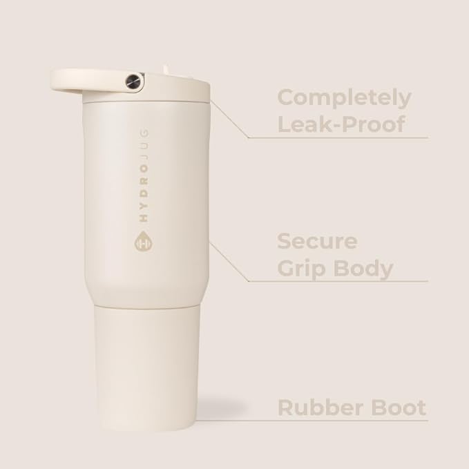 HydroJug Sport 20 oz Insulated Stainless Steel Water Bottle, Cream