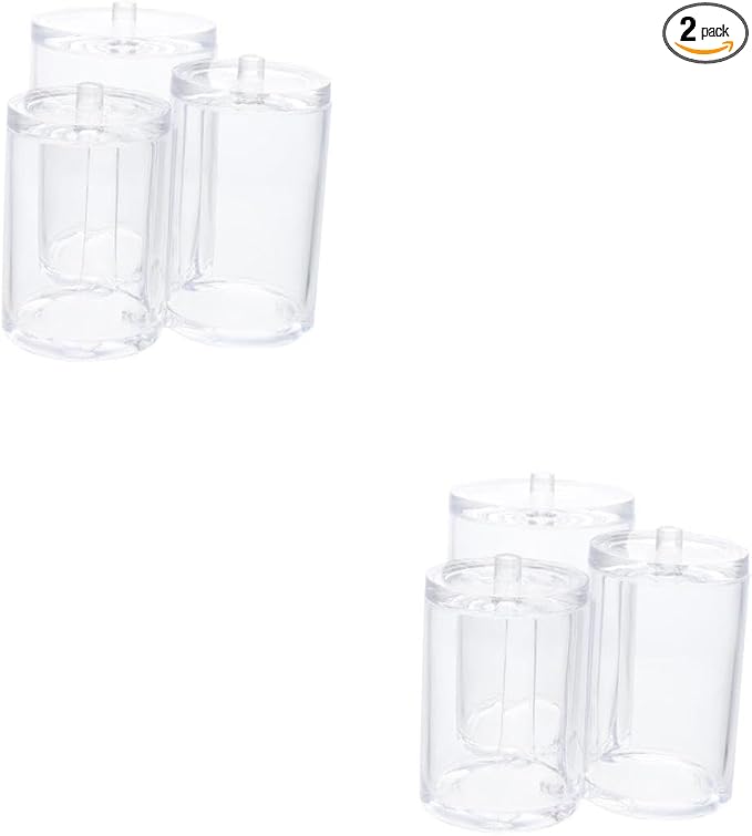 OUNONA 2pcs Bathroom Storage Organizer Box Cotton Swabs Container Cotton Rounds Reusable Holder