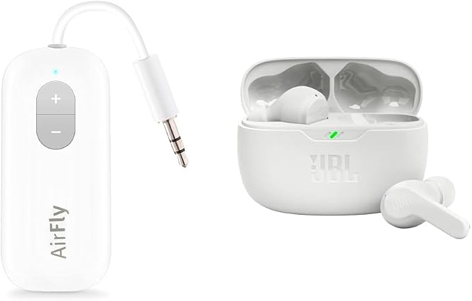 Twelve South AirFly SE & JBL Vibe Beam True Wireless Headphones - White, Small