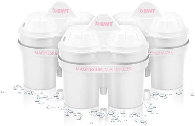 BWT Magnesium Mineralized Water Filter, 3-Pack - Long Life Mg2+ Cartridge for Water Filters, 3x120L Capacity, Maximum Protection for Espresso Machines