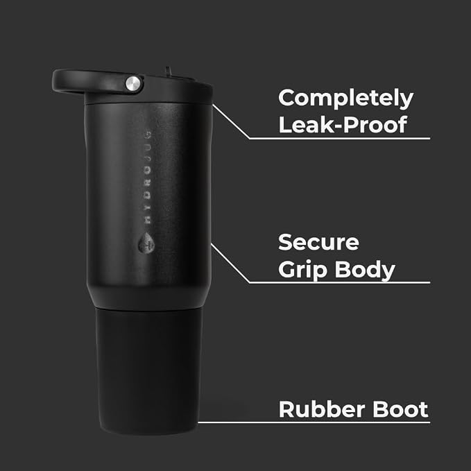 HydroJug Sport 20 oz Insulated Stainless Steel Water Bottle, Black