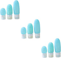 DOITOOL 9pcs Silicone Travel Bottles Set for Toiletries Squeeze Containers for Shampoo Lotion and Liquid Soap Portable and Refillable Travel Accessories