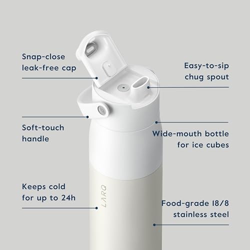LARQ Summer Swig Set: Bottle Swig Top 34oz Granite White Filter Straw
