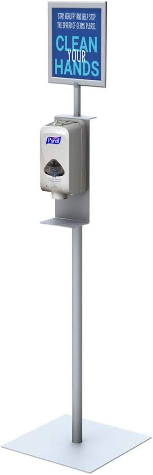 Hand Sanitizer Stand Purell Automatic with 8.5x11 sign frame
