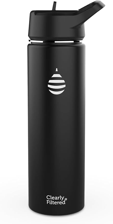 Clearly Filtered New Water Bottle (20oz, Black)
