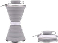 2pcs 500mL Portable Silicone Sports Foldable Water Bottle Soft Kettle Folding Cup(Gray)