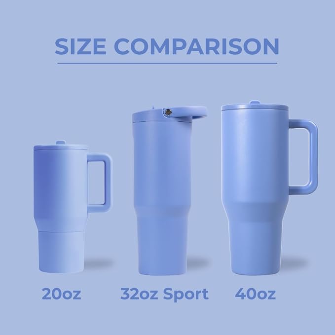 HydroJug Sport 32 oz Insulated Stainless Steel Water Bottle, Light Blue