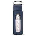 LifeStraw Go — Glass Water Filter Bottle Made from Hand-Blown Glass with Silicone Sleeve for Hydration at Home or on-the-go, 20 oz, Aegean Sea