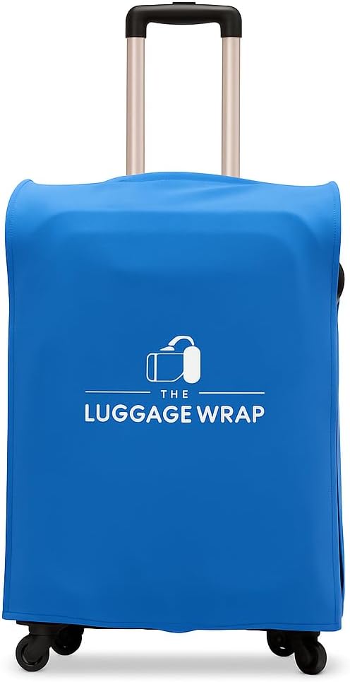 Small Breezy Blue Water-Resistant Luggage Covers for Suitcase TSA Approved for 19"-21" - Durable Patented Design Suitcase Covers for Luggage, Fundas para Maletas, Travel Accessories