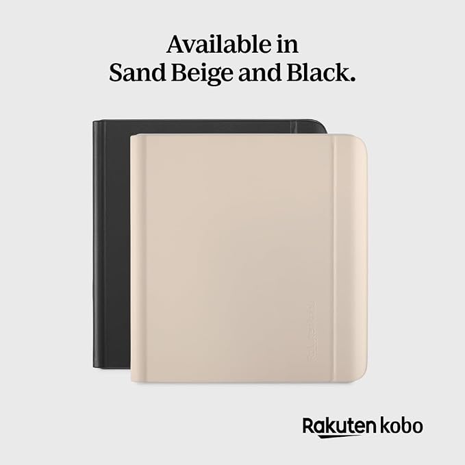 Kobo Libra Colour SleepCover Case | Black Notebook | Sleep/Wake Technology | Built-in 2-Way Stand | Vegan Leather | Compatible with 7” Kobo Libra Colour eReader