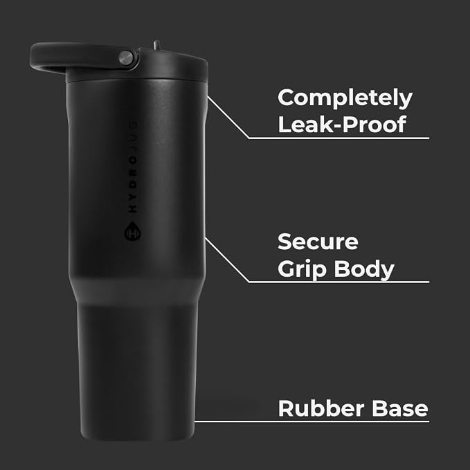 HydroJug Sport 40 oz Insulated Stainless Steel Water Bottle, Black