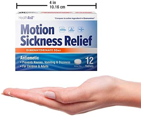 HealthA2Z® Motion Sickness Relief | Dimenhydrinate 50mg | Antiemetic | Prevents Nausea, Vomiting & Dizziness | for Children & Adults | 24 Packs of 12 Tablets Each (288 Tablets Total) | Value Pack
