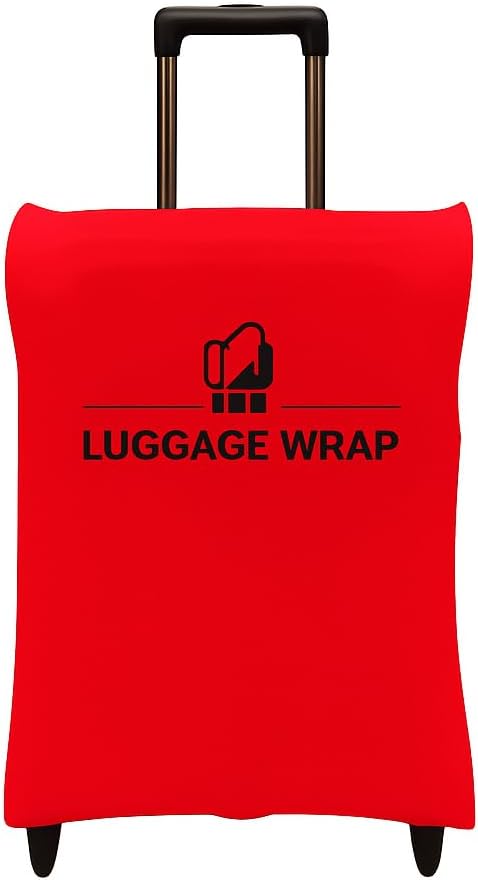 Medium Regal Red Water-Resistant Luggage Covers for Suitcase TSA Approved for 24"-26" - Durable Patented Design Suitcase Covers for Luggage, Fundas para Maletas, Travel Accessories