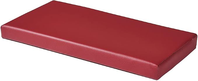 SAMTY Waterproof Faux PU Leather Piano Bench Cushions with Ties for Kids Wooden Shoe Stool Pad 32"X 14" inch, Red