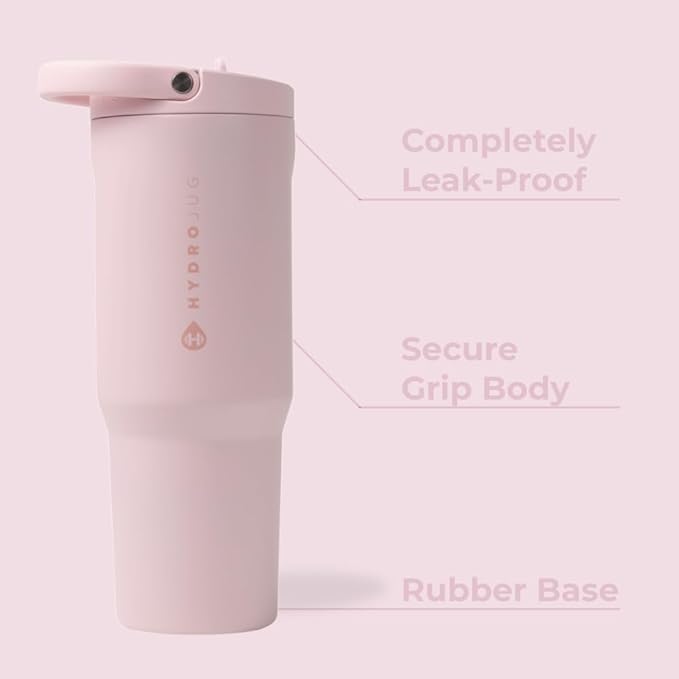 HydroJug Sport 40 oz Insulated Stainless Steel Water Bottle, Pink Sand