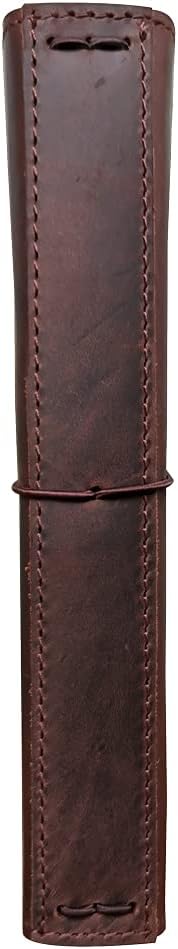 newestor Travelers Notebook Cover with Inner Pockets, Card Slots and Pen Holder, A5 Size, Dark Brown