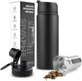 Sivaphe Tea Infuser Bottle With Removable Loose Leaf Tea Strainer Cup 18/8 Stainless Steel Portable Insulated Travel Tea Tumbler Black