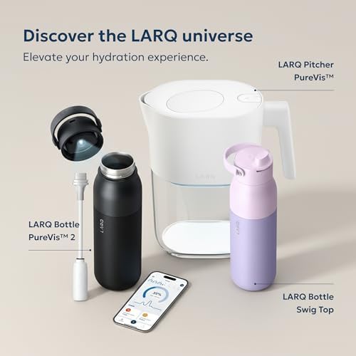 LARQ Summer Swig Set: Bottle Swig Top 23oz Eucalyptus Green Filter Straw