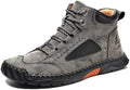 Mens Orthopedic Comfortable Handmade Boots Casual Mid Top Walking Driving Shoes Waterproof Arch Support Spacious Toe Box Outdoor Leather Shoes