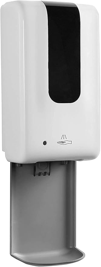 Touchless Hand Sanitizer Dispenser | Sanitizing Station with Drip Catcher, Refillable Bottle, and Sanitizer Stand | Hand Sanitizer Machines for Personal and Commercial Utility - White, Floor White