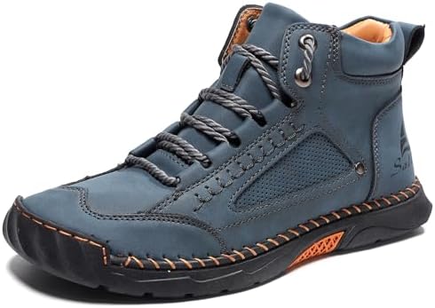 Mens Orthopedic Comfortable Handmade Boots Casual Mid Top Walking Driving Shoes Waterproof Arch Support Spacious Toe Box Outdoor Leather Shoes