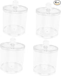 Unomor 4pcs Cotton Swab Holder Organizer Bathroom Organization Jars for Cotton Pads Toothpicks Hair Accessories