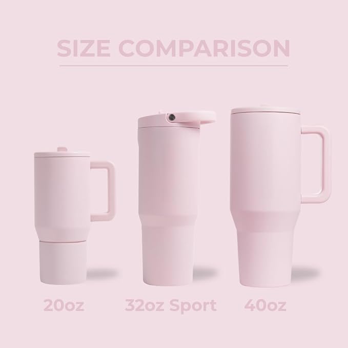 HydroJug Sport 32 oz Insulated Stainless Steel Water Bottle, Pink Sand