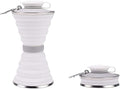 2pcs 500mL Portable Silicone Sports Foldable Water Bottle Soft Kettle Folding Cup(White)