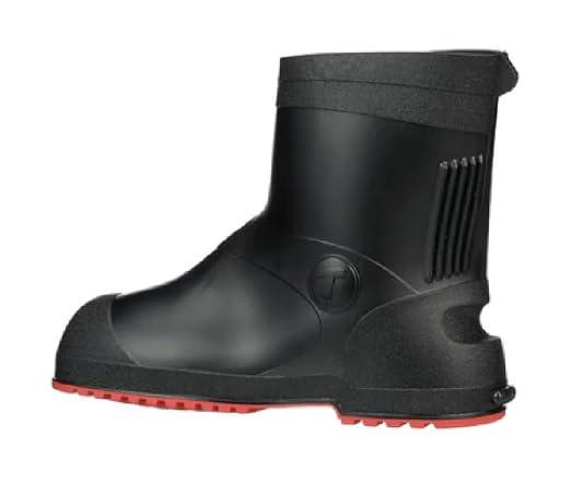TINGLEY-45821.XL Workbrutes G2 - PVC Overshoe - 10" Ht. - Black Upper - Red Sole - Cleated Outsole, X-Large
