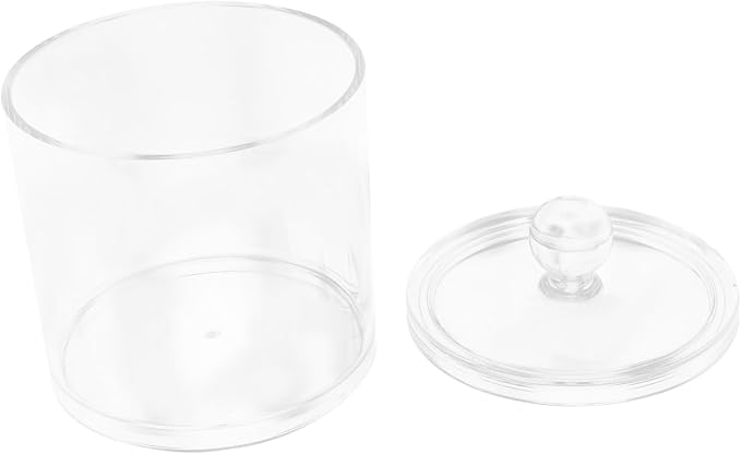 Unomor 4pcs Cotton Swab Holder Organizer Bathroom Organization Jars for Cotton Pads Toothpicks Hair Accessories