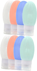 DOITOOL 2sets Portable Travel Bottles Set Silicone Shampoo Containers Mini Travel Size Toiletry Bottles Leakproof Refillable Detachable Cap 4pcs*2