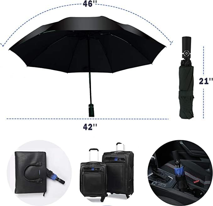 SIEPASA Inverted Umbrella, Large Windproof Compact Umbrellas for Rain & Sun, Compact Reverse Umbrella,Automatic Travel Folding Umbrella for Women Men. (Rainbow colors)