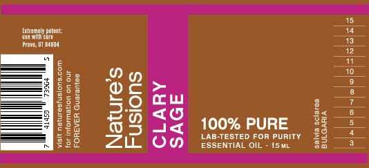 Nature's Fusions Clary Sage, 100% Pure and Natural Essential Oils, Undiluted, Therapeutic Grade for Aromatherapy and Topical Use, .5 Fl Oz (Pack of 1) (15 mL)