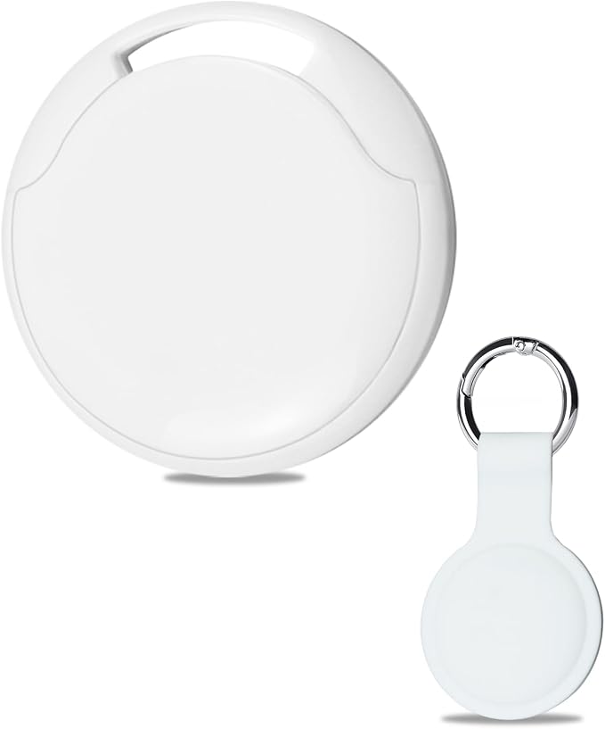 Air Tracker Tag, Smart Bluetooth Tracker Tag, Works with Apple Find My APP (iOS Only), Keys Finder and Item Locator for Luggage, Backpack, Suitcase, Pets and more, Waterproof Tracking Tag, White