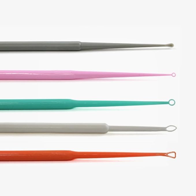 Ear Curettes, Ear Pick Wax Removal Tool Cleaner, Earwax Removal Pack, Stainless Steel Curette Alternative,Multicolor, Spoon (Pack of 20)