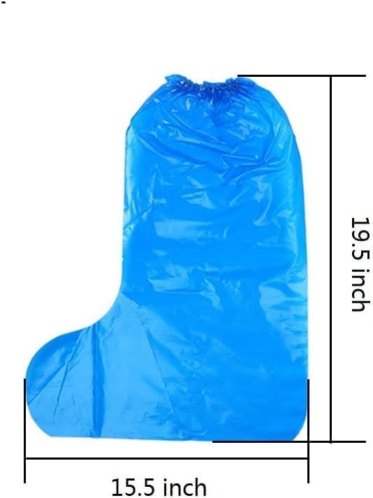 Fancystyle Pack of 400 Disposable Thicker Boot and Shoe Covers 19 inch Tall Extra Large Resistant Water/Skid Resistant Clear (400)