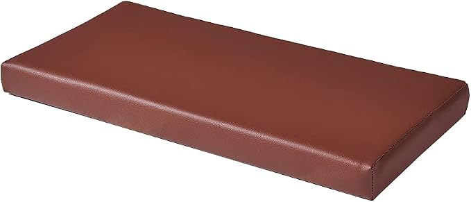 SAMTY Waterproof Faux PU Leather Piano Bench Cushions with Ties for Kids Wooden Shoe Stool Pad 34"X 14" inch, Brown