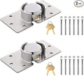 2 Pack Van Door Padlock Keyed Alike Heavy Duty Puck Lock w/Hasp | 73MM Solid Steel Hidden Shackle Padlock, Includes 4 Keys,12 bolts and nuts, for Garage, Shed, Vans, Trucks, Gates, Trailer