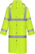 TCCFCCT Rain Coats Hi Vis Rain Jacket with Hood, Heavy Duty Rain Suits Waterproof, Long Safety Rain Gear for Hiking Camping Outdoor Activities, M Yellow