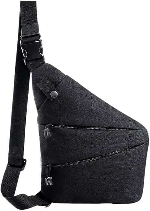 Anti-Theft Sling Bag Right Hand Cross Body Chest Bag Secure Zippers
