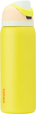 Owala FreeSip Insulated Stainless Steel Water Bottle with Straw, BPA-Free Sports Water Bottle, Great for Travel, 32 Oz, Lemon Limeade