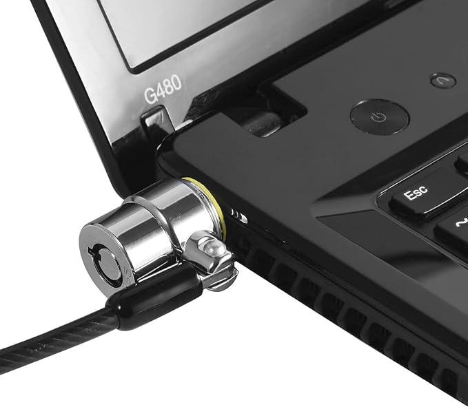 Laptop Cable Lock, Hardware Security Cable Lock with Keys, Anti Theft Combination Lock Compatible with Laptop Monitor Tablet Surface Projector and Other Electronic Devices (1 Pack)