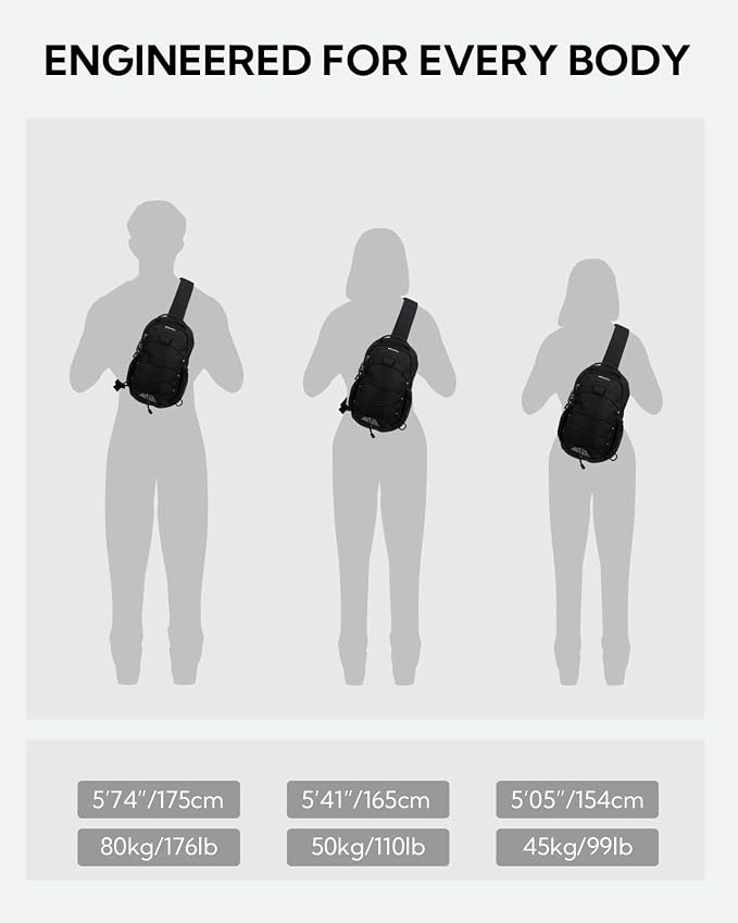 WATERFLY Small Crossbody Sling Bag: RFID Blocking Anti Theft Sling Backpack Chest Bag Travel Hiking Daypack Man Woman