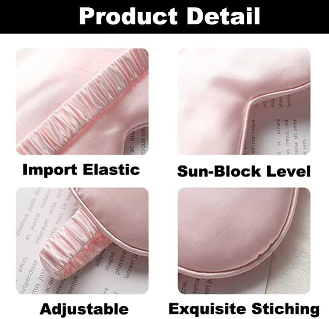 TOPTIE 100 Pack Custom Print Silk Sleep Mask Blindfold Travel Nap Eye Cover Light Double-Side Smooth Rest Eyeshade-Black