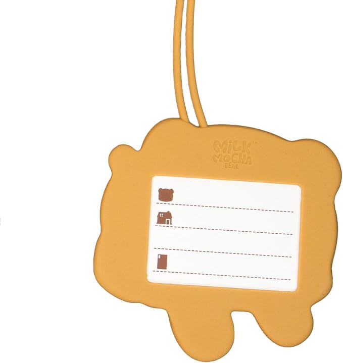 Mocha Luggage Tag in Brown Authorized Milkmochabear Merchandise Cute Adorable Silicone with Name ID Card Suitcase Label Travel Essentials Accessories for Bags Backpacks Baggage