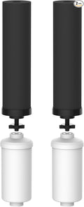 Waterdrop Gravity Water Filter, Replacement for Berkey®, Purewell®, ProOne®, BB9-2® Black Filters & PF-2® Fluoride Filters, Waterdrop Gravity Water Filter System, NSF/ANSI 372 Standard, Combo Pack
