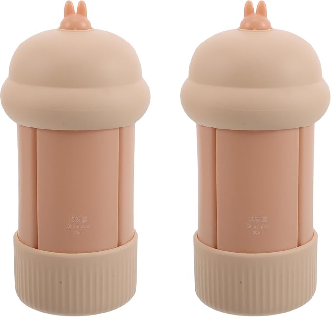 2pcs Portable Silicone Travel Bottles, 4-in-1 Leak-Proof Squeeze Containers Set, Mini Liquid Toiletry Bottles for Travel, Camping, Gym, Daily Use 60ml
