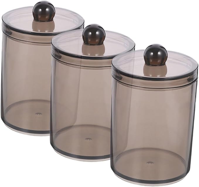9pcs Cotton Swab Holders Transparent Bathroom Organizers with Lid Compact Storage for Cotton Swabs and Pads Lightweight and Sturdy Design for Use