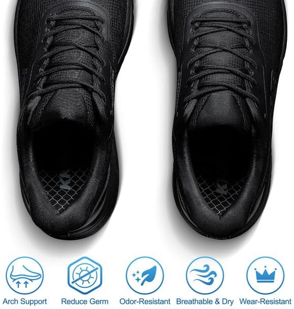 Non Slip Work Shoes Women Easy Slip Walking Shoes for Women Waterproof Sneakers for Restaurant Kitchen Nursing with Arch Fit Support Orthopedic